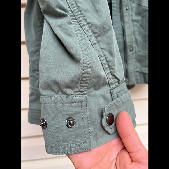 Style & Co green/teal hip length jacket, drawstring, snaps/zipper, brand new, S - Picture 11 of 12